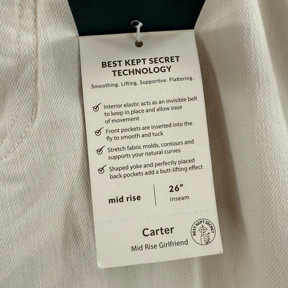 JAG Carter Jeans Size 16W NWT Midrise Girlfriend White Plus Curvy Cotton Stretch - Picture 9 of 16